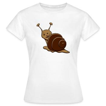 Schnecke lustig zwinkern - Frauen T-Shirt - Weiß - Vorne - AI Model Female 172 dark (172cm)
