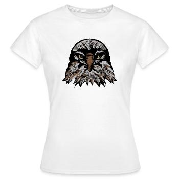 Kopf-Adler-Zeichnung Phantasie - Frauen T-Shirt - Weiß - Vorne - AI Model Female 172 dark (172cm)
