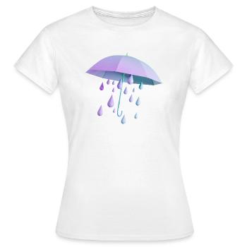 Parapluie avec des gouttes - T-shirt Femme - blanc - Devant - AI Model Female 172 dark (172cm)
