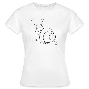 Escargot drôle clin d’œil - T-shirt Femme - blanc - Devant - AI Model Female 172 dark (172cm)