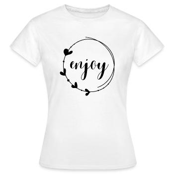 Enjoy - Women's T-Shirt - white - Front - AI Model Female 172 dark (172cm)