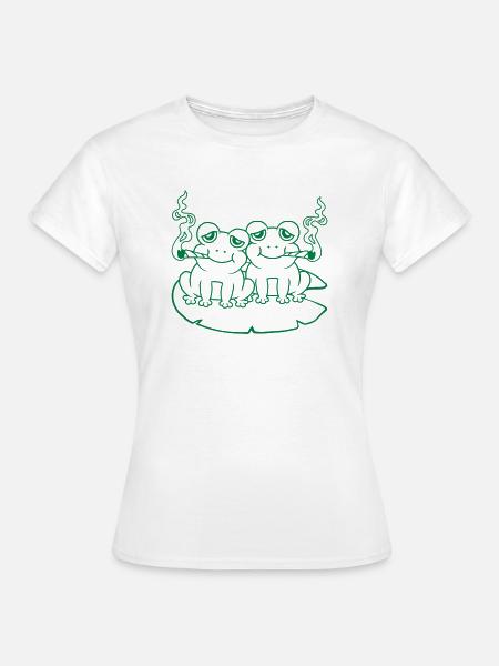 Kiffer 2 Frösche Freunde - Frauen T-Shirt - Weiß
