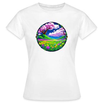 Été rose - T-shirt Femme - blanc - Devant - AI Model Female 172 dark (172cm)