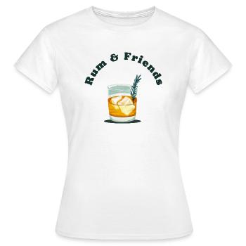 Rum and Friends mit handgezogenem Rhumglas - Frauen T-Shirt - Weiß - Vorne - AI Model Female 172 dark (172cm)