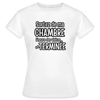 sortez de ma chambre - T-shirt Femme - blanc - Devant - AI Model Female 172 dark (172cm)