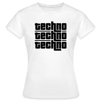 Techno Techno Techno - T-shirt Femme - blanc - Devant - AI Model Female 172 dark (172cm)