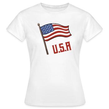 USA Fahne - Frauen T-Shirt - Weiß - Vorne - AI Model Female 172 dark (172cm)