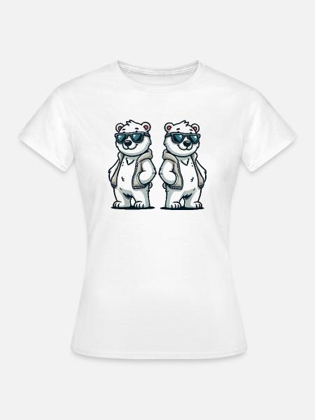Eisbär Comic - Frauen T-Shirt - Weiß