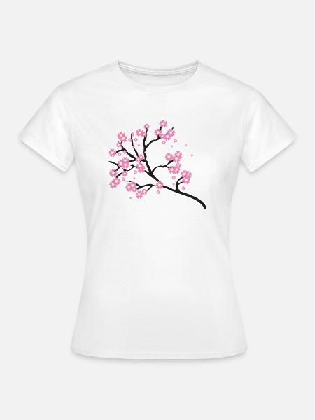 Blühende Kirschzweige - Frauen T-Shirt - Weiß