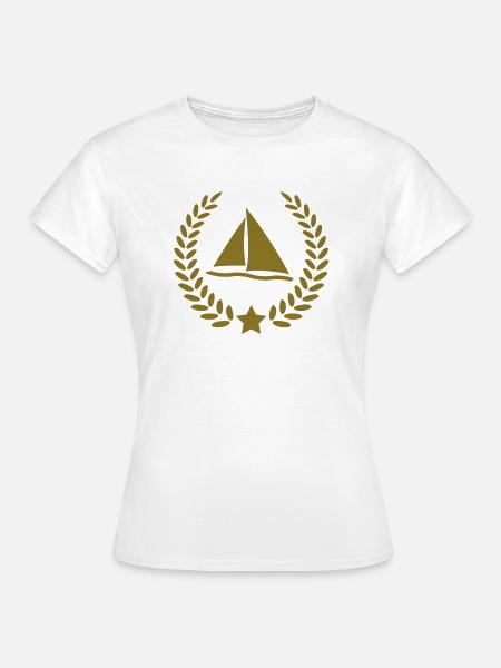 lorbeerkranz_segeln__f1 - Frauen T-Shirt - Weiß