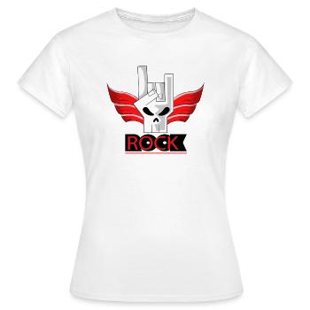 rock hand - Women's T-Shirt - white - Front - AI Model Female 172 dark (172cm)