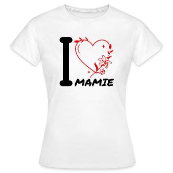 Je taime Mamie - I love Mamie - T-shirt Femme - blanc - Devant - AI Model Female 172 dark (172cm)