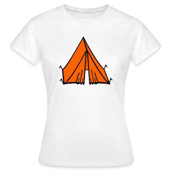 Tente, Camping, Camping, Symbole, Icône Clipart - T-shirt Femme - blanc - Devant - AI Model Female 172 dark (172cm)