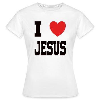I Love Jesus Herz - Frauen T-Shirt - Weiß - Vorne - AI Model Female 172 dark (172cm)