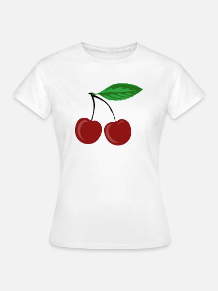 Rote Kirschen - Frauen T-Shirt - Weiß