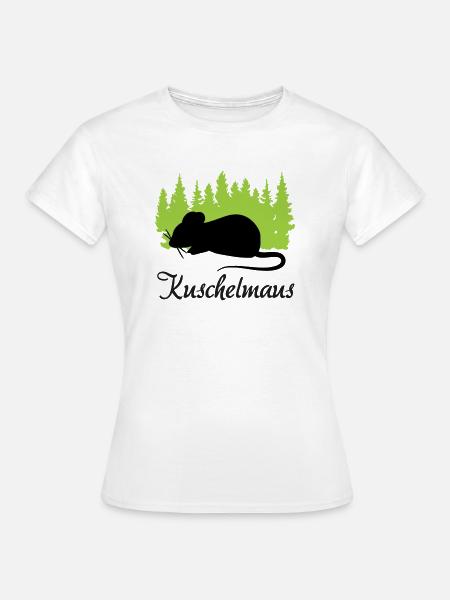 "Kuschelmaus: Niedliche Zärtlichkeit" - Frauen T-Shirt - Weiß