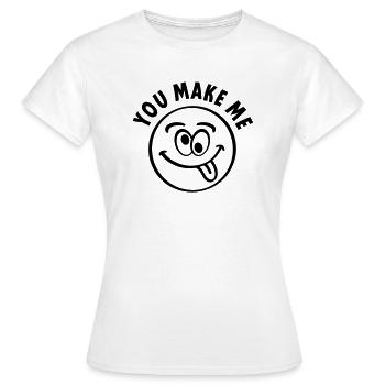 Tu me rends fou - T-shirt Femme - blanc - Devant - AI Model Female 172 dark (172cm)