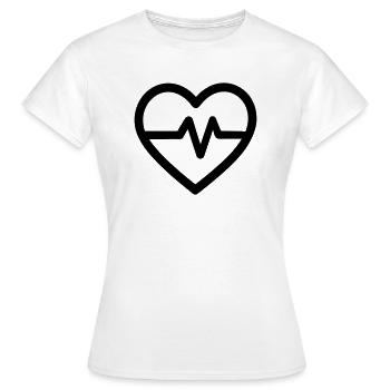 heartbeat - Women's T-Shirt - white - Front - AI Model Female 172 dark (172cm)