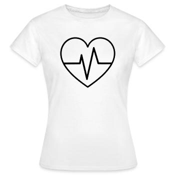 heartbeat - Women's T-Shirt - white - Front - AI Model Female 172 dark (172cm)