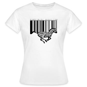 Zèbre code barre - T-shirt Femme - blanc - Devant - AI Model Female 172 dark (172cm)
