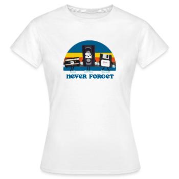 never forget - T-shirt Femme - blanc - Devant - AI Model Female 172 dark (172cm)