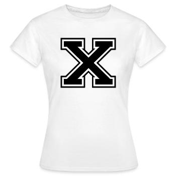 Lettre X Équipe Foot baseball basket université - T-shirt Femme - blanc - Devant - AI Model Female 172 dark (172cm)