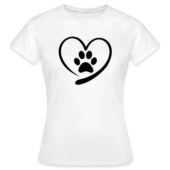 Hundepfote Hundefreund Hundemensch Geschenkidee - Frauen T-Shirt - Weiß - Vorne - AI Model Female 172 dark (172cm)