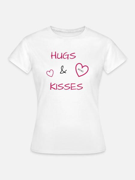 I love clothes / Hugs&Kisses - Frauen T-Shirt - Weiß