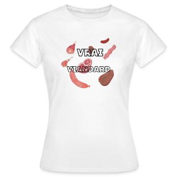 Vrai Viandard - T-shirt Femme - blanc - Devant - AI Model Female 172 dark (172cm)