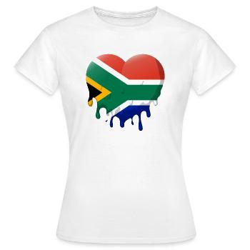 Drapeau de l’Afrique du Sud Drapeau sud-africain - T-shirt Femme - blanc - Devant - AI Model Female 172 dark (172cm)
