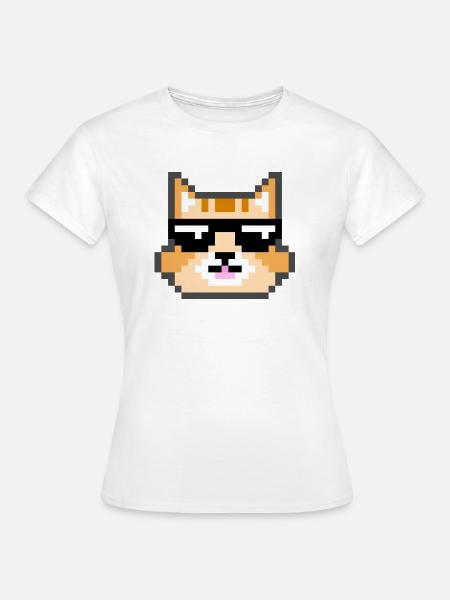 Katze mit Sonnenbrille - Frauen T-Shirt - Weiß