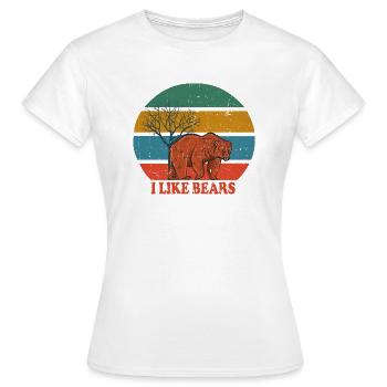 Retro Bear J’aime les ours - T-shirt Femme - blanc - Devant - AI Model Female 172 dark (172cm)