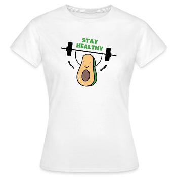 RESTEZ EN BONNE SANTÉ - T-shirt Femme - blanc - Devant - AI Model Female 172 dark (172cm)