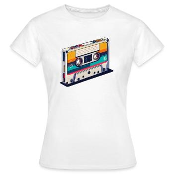 Retro-Musik auf Kassette - Frauen T-Shirt - Weiß - Vorne - AI Model Female 172 dark (172cm)