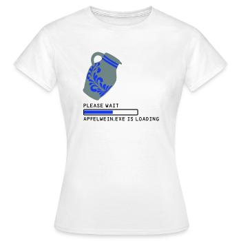 S’IL VOUS PLAÎT ATTENDRE Le cidre est en cours de chargement... - T-shirt Femme - blanc - Devant - AI Model Female 172 dark (172cm)
