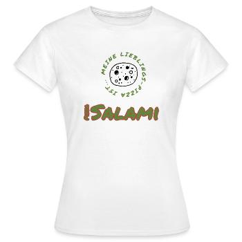 Pizza Salami: Die herzhafte Liebe zum Klassiker - Frauen T-Shirt - Weiß - Vorne - AI Model Female 172 dark (172cm)