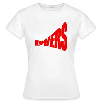 Liebende erklären sich ihre Liebe - Frauen T-Shirt - Weiß - Vorne - AI Model Female 172 dark (172cm)