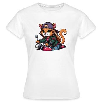 Catta Coatta : motard - motard - T-shirt Femme - blanc - Devant - AI Model Female 172 dark (172cm)
