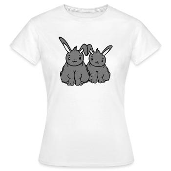 2 Bunnies Fat Friends Team Crew Surpoids Fat - T-shirt Femme - blanc - Devant - AI Model Female 172 dark (172cm)