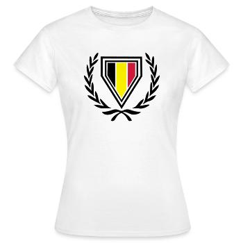 Belgique (Manteau des bras et de couronne de - T-shirt Femme - blanc - Devant - AI Model Female 172 dark (172cm)
