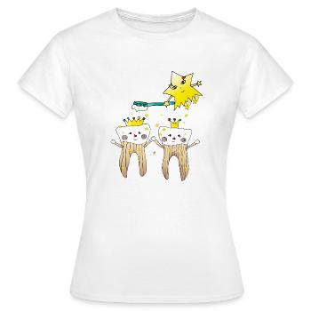 Gesunde Zähne - Frauen T-Shirt - Weiß - Vorne - AI Model Female 172 dark (172cm)