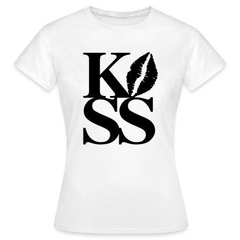 Kiss - Frauen T-Shirt - Weiß - Vorne - AI Model Female 172 dark (172cm)