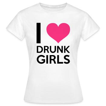 I Love Drunk Girls - T-shirt Femme - blanc - Devant - AI Model Female 172 dark (172cm)