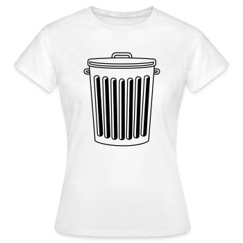 wegwerfen tonne muelltonne muelleimer muell dreck - Frauen T-Shirt - Weiß - Vorne - AI Model Female 172 dark (172cm)