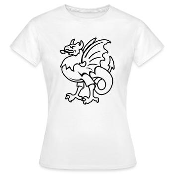 fantasy creature griffin drawing Bornholm - Women's T-Shirt - white - Front - AI Model Female 172 dark (172cm)