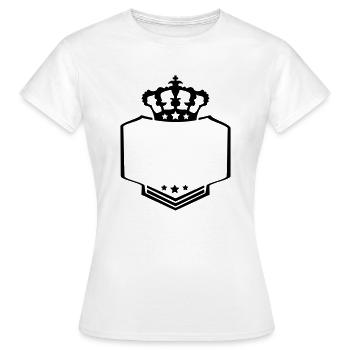 rahmen umrandung text king könig krone wappen logo - Frauen T-Shirt - Weiß - Vorne - AI Model Female 172 dark (172cm)