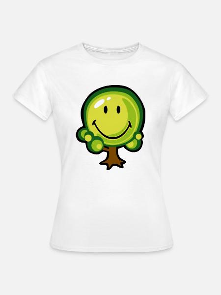 Smiley Oak Tree - Frauen T-Shirt - Weiß