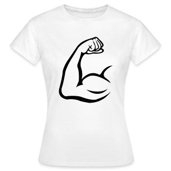 bizeps - Frauen T-Shirt - Weiß - Vorne - AI Model Female 172 dark (172cm)
