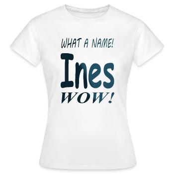 mon nom est Ines prénom nom de jeune fille présent - T-shirt Femme - blanc - Devant - AI Model Female 172 dark (172cm)