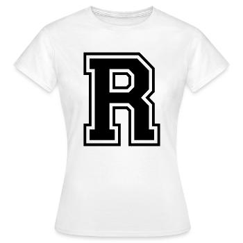 Lettre R Équipe Foot baseball basket université - T-shirt Femme - blanc - Devant - AI Model Female 172 dark (172cm)